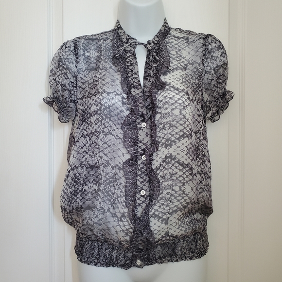 🎉3/$39 Zara Snakeskin Sheer Blouse - Picture 5 of 10